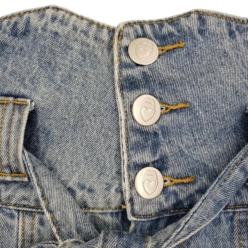 Nasty Gal Mom Skinny Ankle Jeans High Rise Medium Wash Denim Tie Belt - Picture 3 of 8
